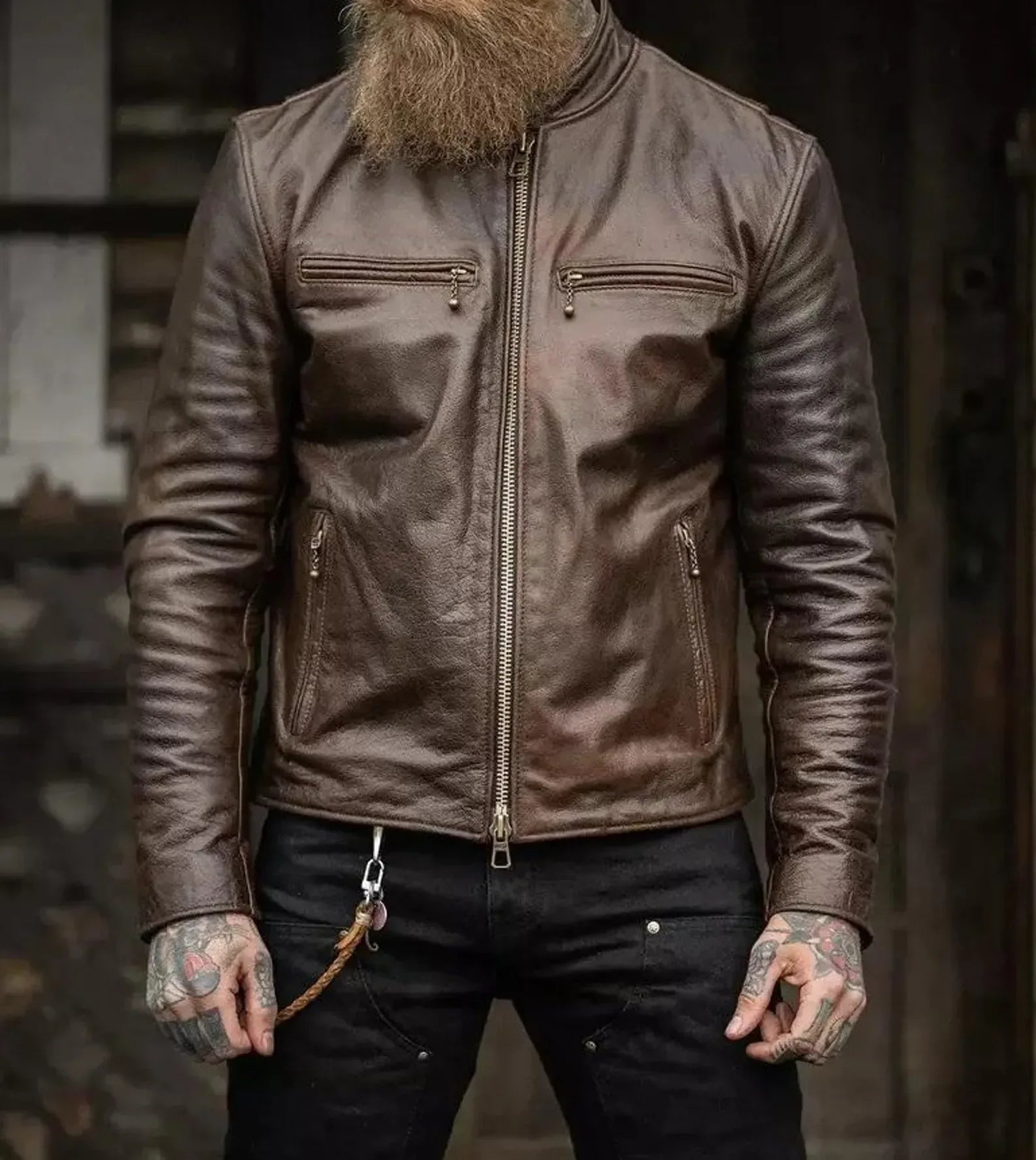 brown sheepskin leather jacket mens real aviator