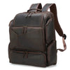 Men's Leather Backpack with 17-Inch Laptop Compartment for Work