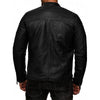 Mens Cafe Racer Leather Jacket Black Motorcycle Coat