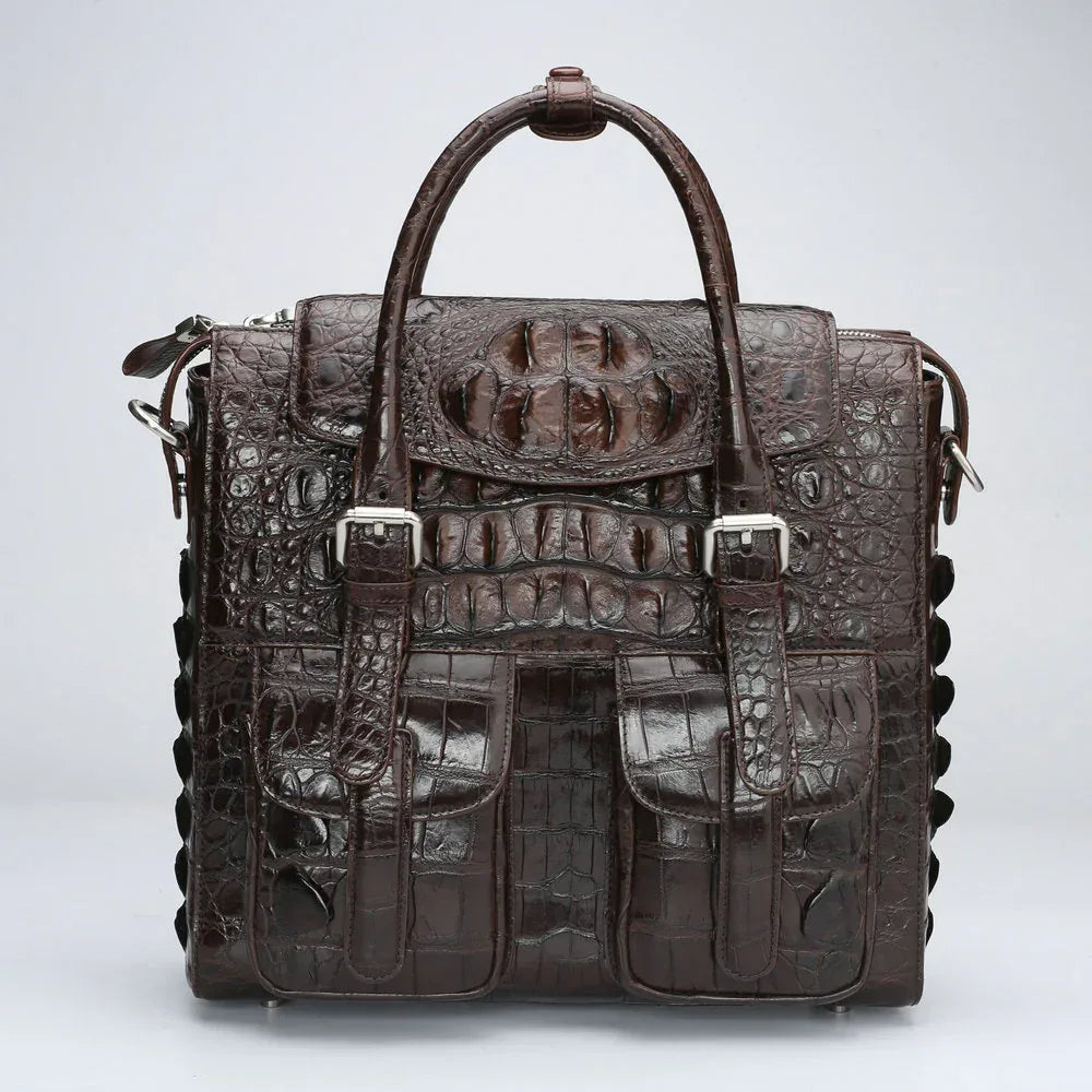 Men’s Crocodile Briefcase for Business Travel and Laptop Storage