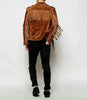 Mens Suede Fringe Jacket Brown Western Fringe Leather Jacket