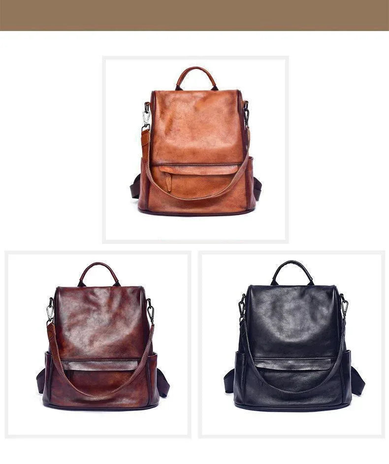 Real Leather Travelling Backpack