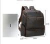 Men's Leather Backpack with 17-Inch Laptop Compartment for Work
