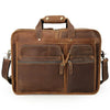 Mens leather briefcase 17 inch laptop bag