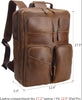 Men's Leather Travel Backpack for Work and 17.3 Inch Laptop