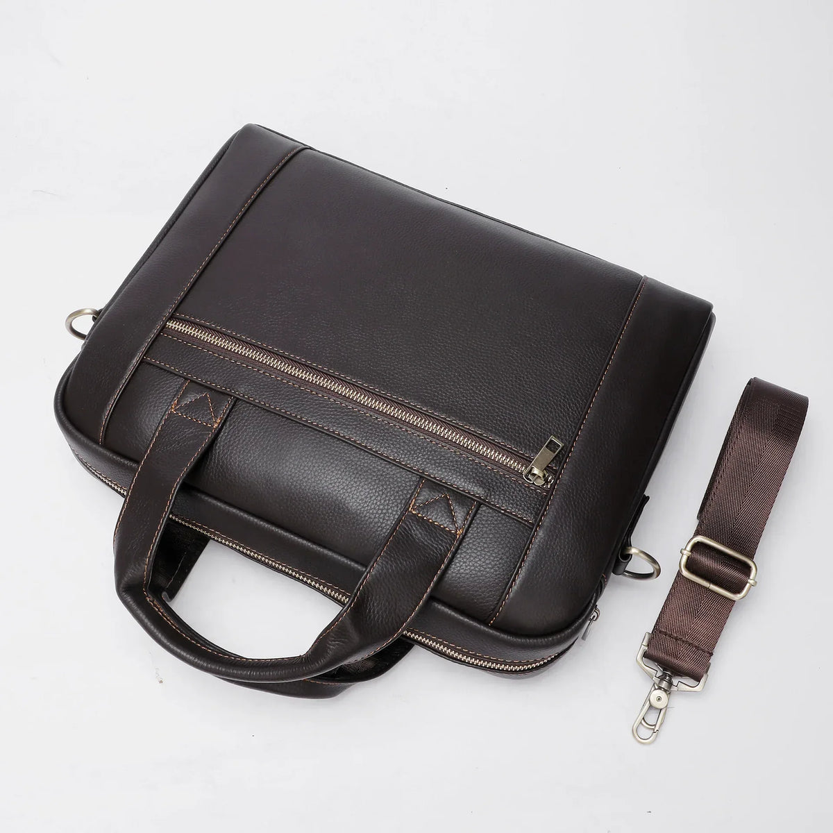 Men's Leather Laptop Bag with Shoulder Strap for Office 2
