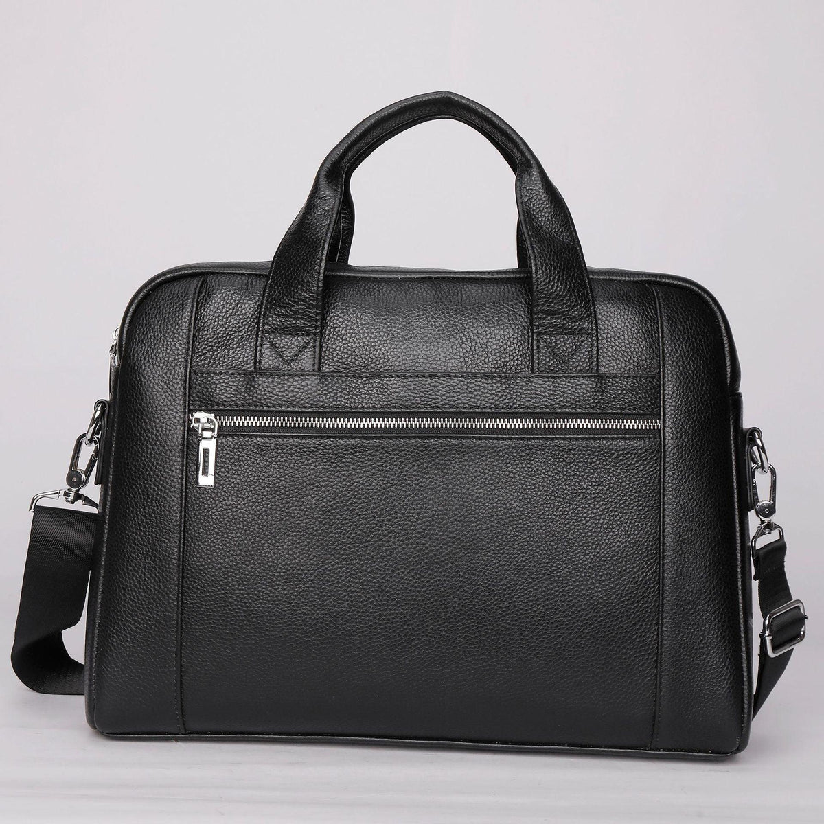Men's Leather Laptop Bag with Shoulder Strap for Office