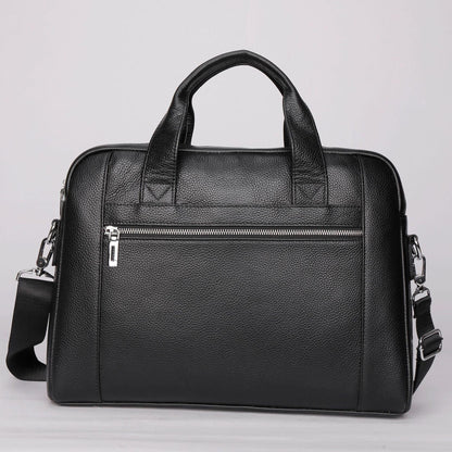 Men's Leather Laptop Bag with Shoulder Strap for Office