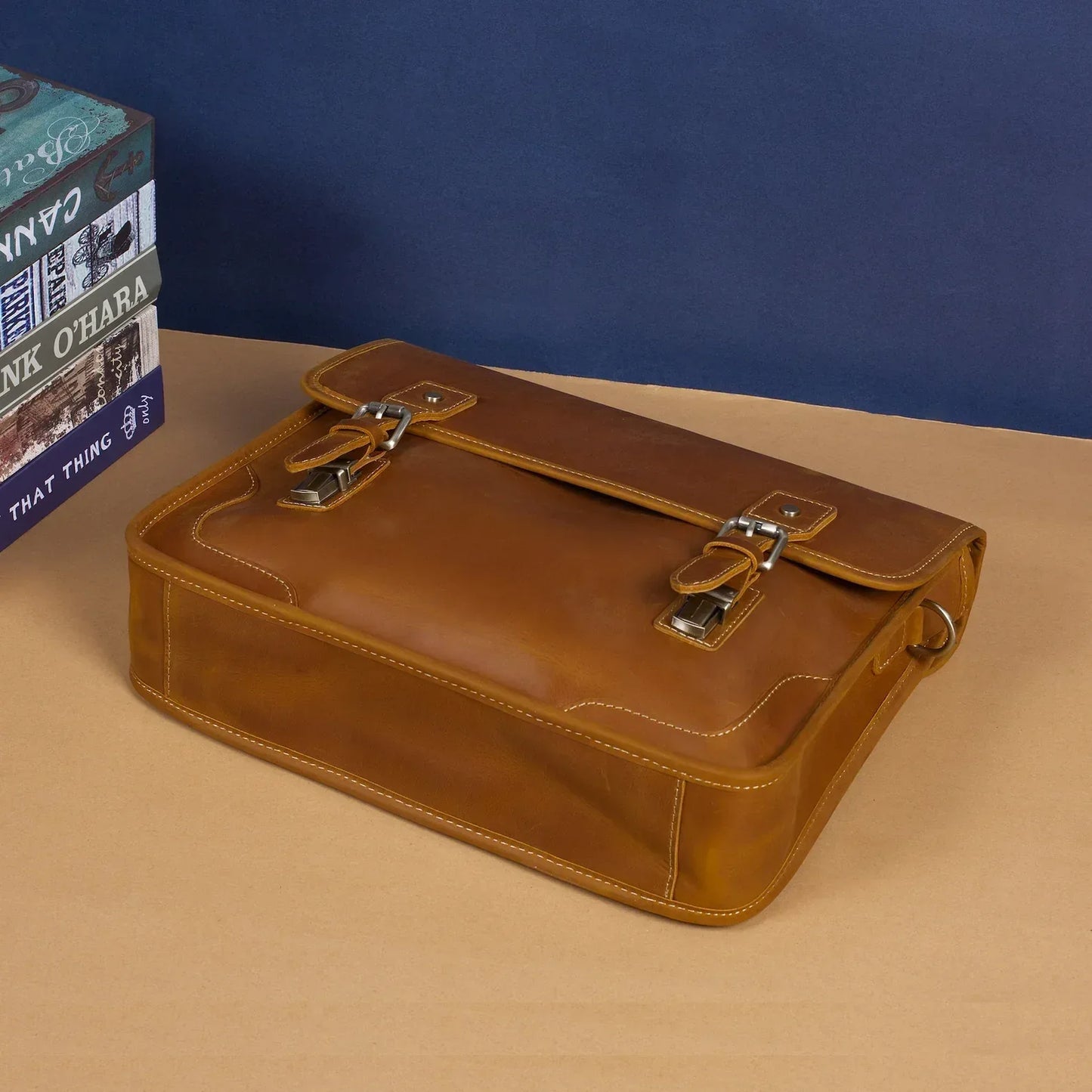 Leather Messenger Bag For Men Brown Laptop Crossbody Work Bag