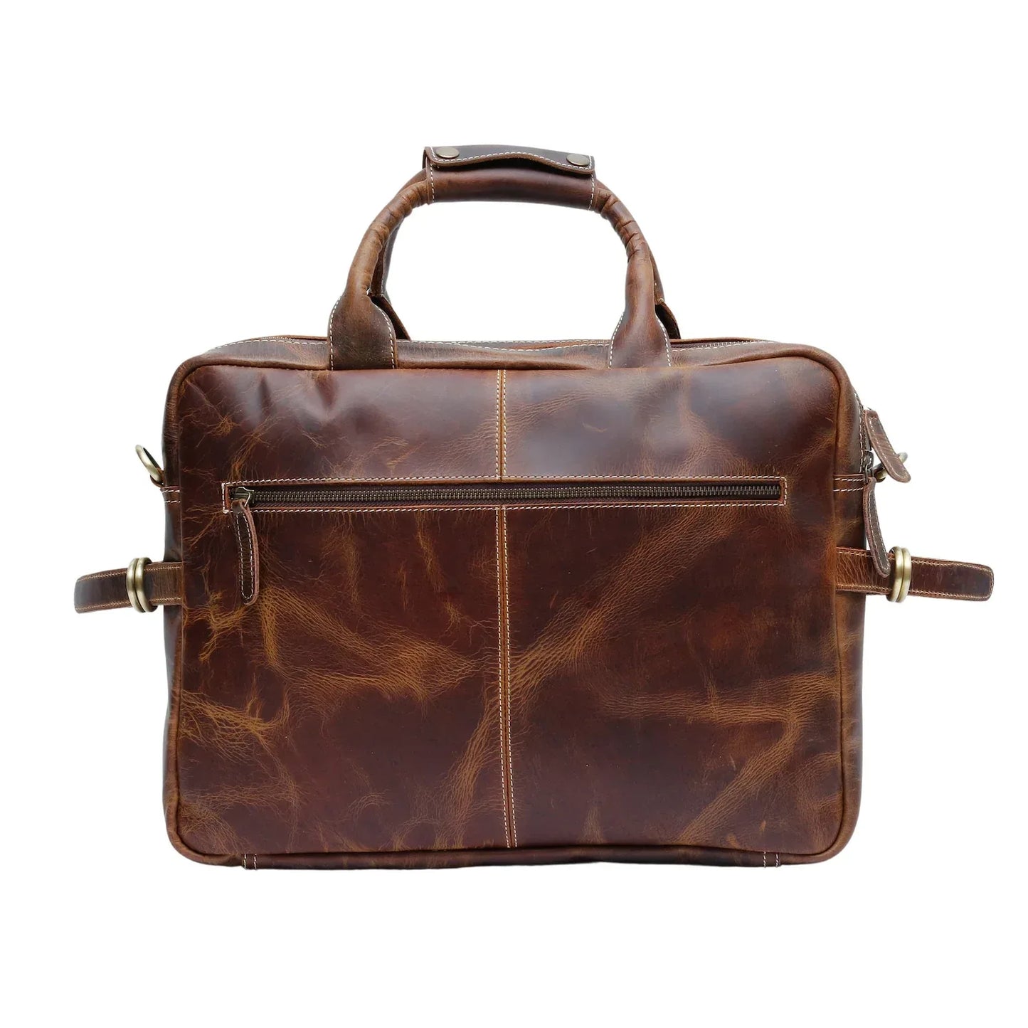Mens Leather Messenger Bag Laptop Briefcase Travel Work Bag