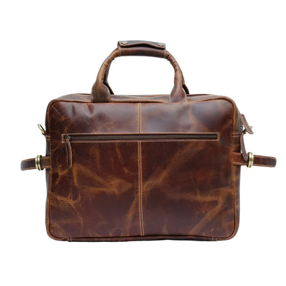Mens Leather Messenger Bag Laptop Briefcase Travel Work Bag