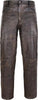 Distressed Brown Leather Pants Men Real Leather Trousers