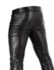 Leather Biker Pants Men Genuine Real Leather Trousers