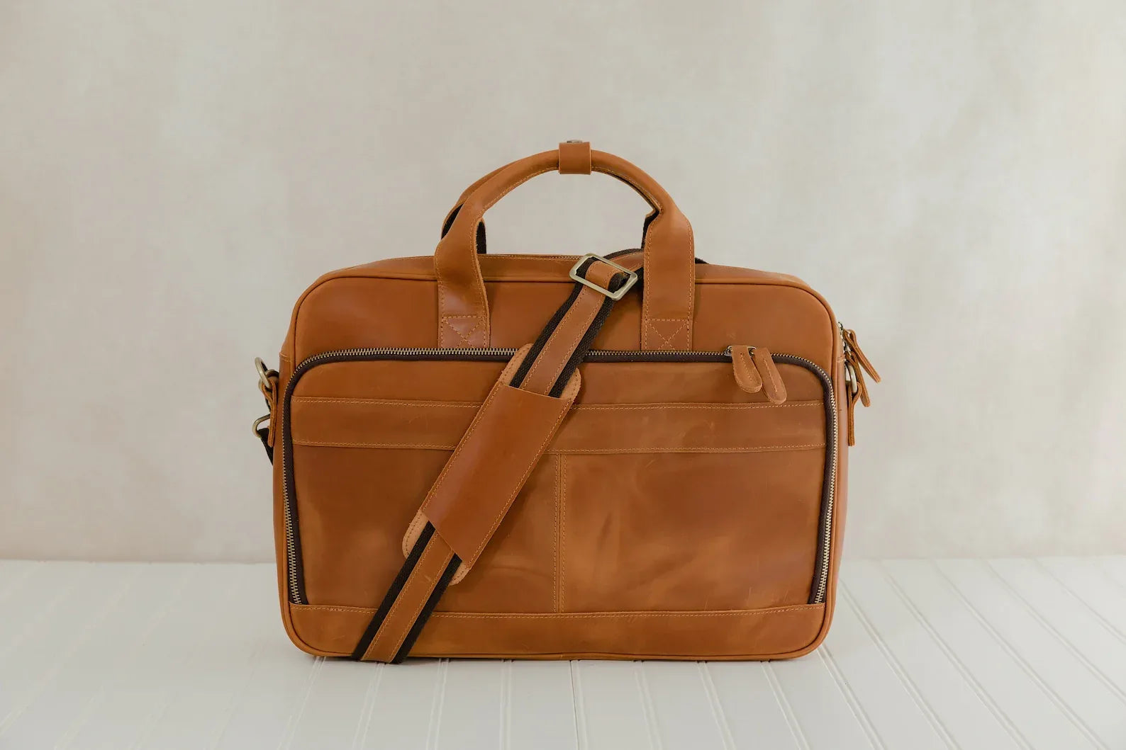 Genuine Leather Satchel Bag For Men Laptop Work Messenger Bag