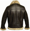 Leather jacket mens genuine shearling aviator coat