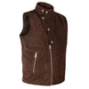 mens western leather suede vest brown