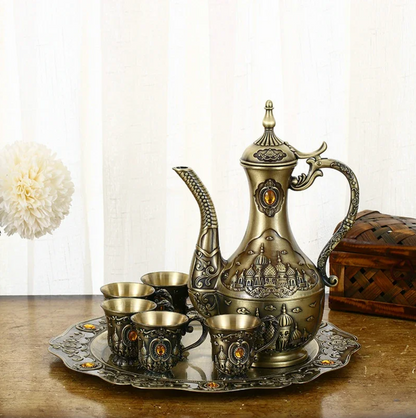 Antique bronze palace wine pot serving set