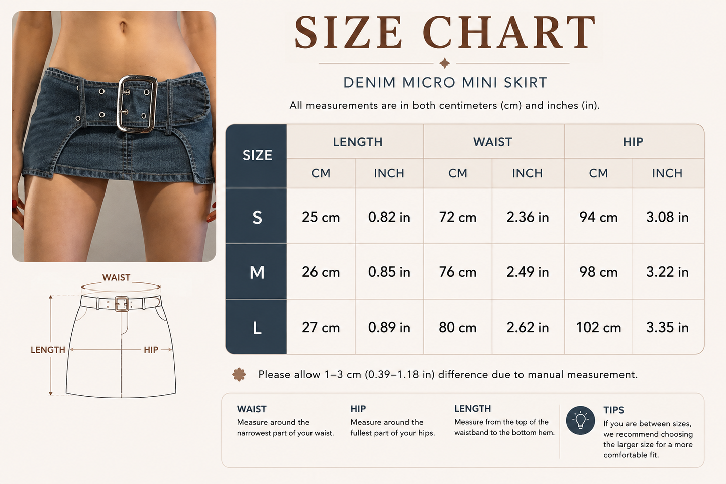 Blue jean mini skirt with silver buckle belt