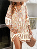 Floral Boho Mini Cute Short Flowy Dress With Tassels
