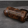 Small Barrel Duffel Bag in Brown Genuine Leather for Men