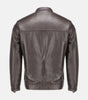 minimal leather jacket mens brown zipper design