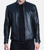 minimalist leather jacket mens black