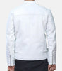 white leather jacket mens zip quilted shoulder style
