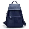 Genuine leather backpack women compact purse dark blue
