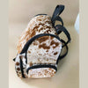cowhide backpack speckled brown white leather backpack purse