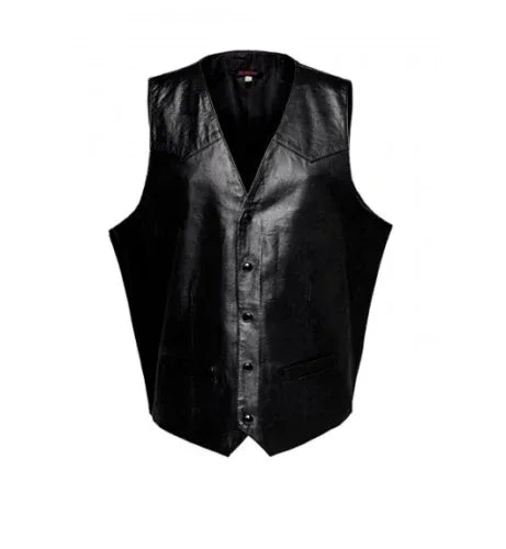 Motorcycle Leather Vest Men – Black Riding Leather Vest