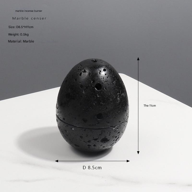 Natural Marble Incense Burner Egg Shape