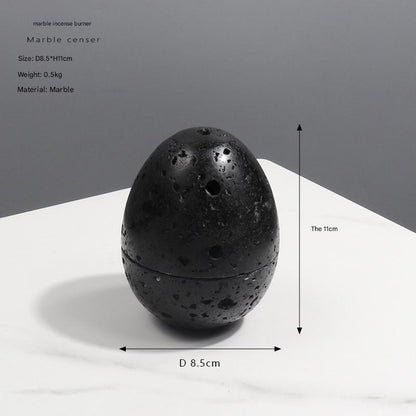 Natural Marble Incense Burner Egg Shape