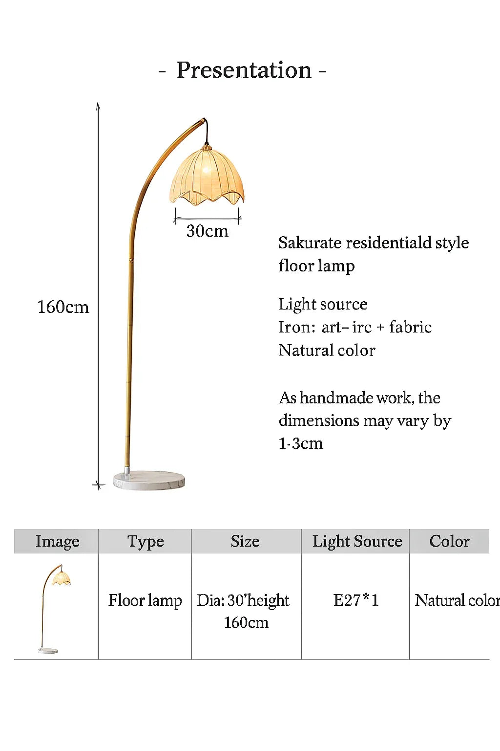 Retro Wabi-Sabi Handmade Bamboo Floor Lamp