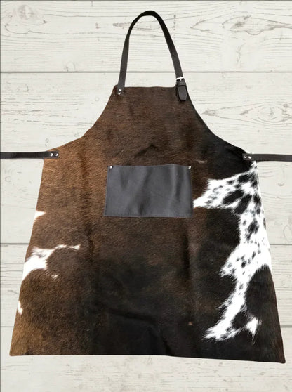 Cowhide Leather Apron Hair On Hide Cooking Work Apron