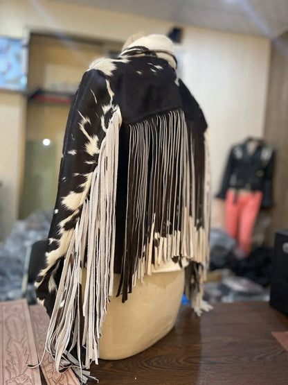 Handmade Cowhide Jacket Womens – Hair On Hide Biker Jacket