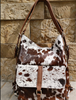 Cowhide backpack purse shoulder bag