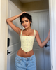 Square Neck Corset Top | Square neck crop top with structured front seams