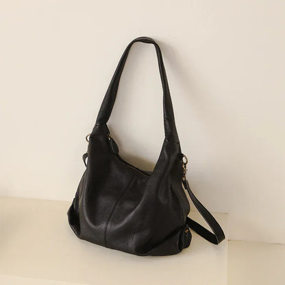 Oversized Leather Tote Bag for Women with Exterior Zip Pocket 2