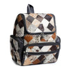 cowhide patchwork backpack leather