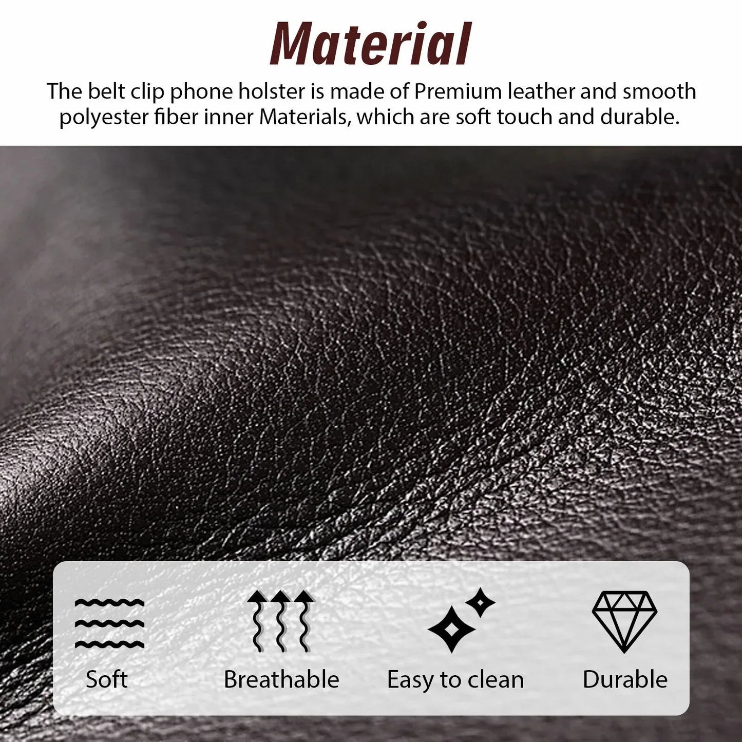 Men’s Genuine Leather Phone Pouch Waist Belt Bag Holster Carry