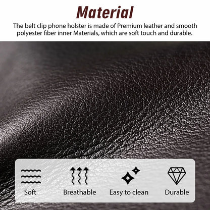 Men’s Genuine Leather Phone Pouch Waist Belt Bag Holster Carry