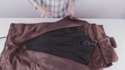 Leather Duffle Garment Bag with Shoe Pocket