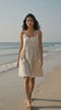 Linen Mini Dress with Tie Shoulders and Pockets