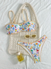 Floral bikini set adjustable strap swimwear 2 S