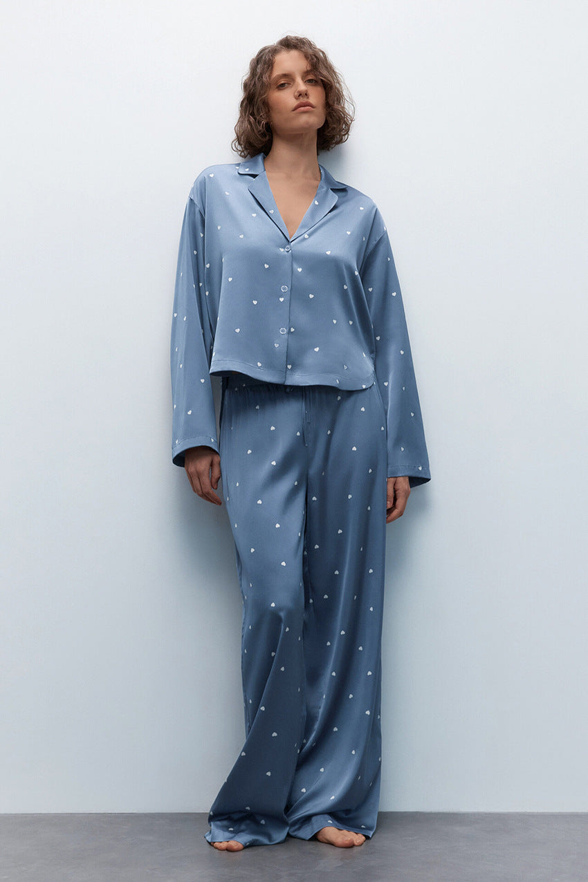 winter printed loose fit lounge wear set