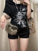 Punk western fur rivet belt women plush waist chain