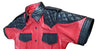 short sleeve leather shirt mens red black quilted button up