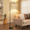 boho floor lamps rattan arc standing lamp for living room