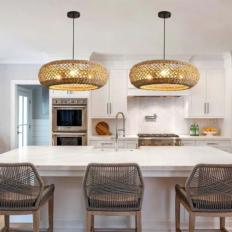 Handwoven Rattan Chandelier Pendant Lamp