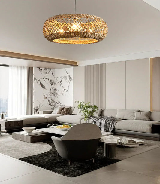 Handwoven Rattan Chandelier Pendant Lamp